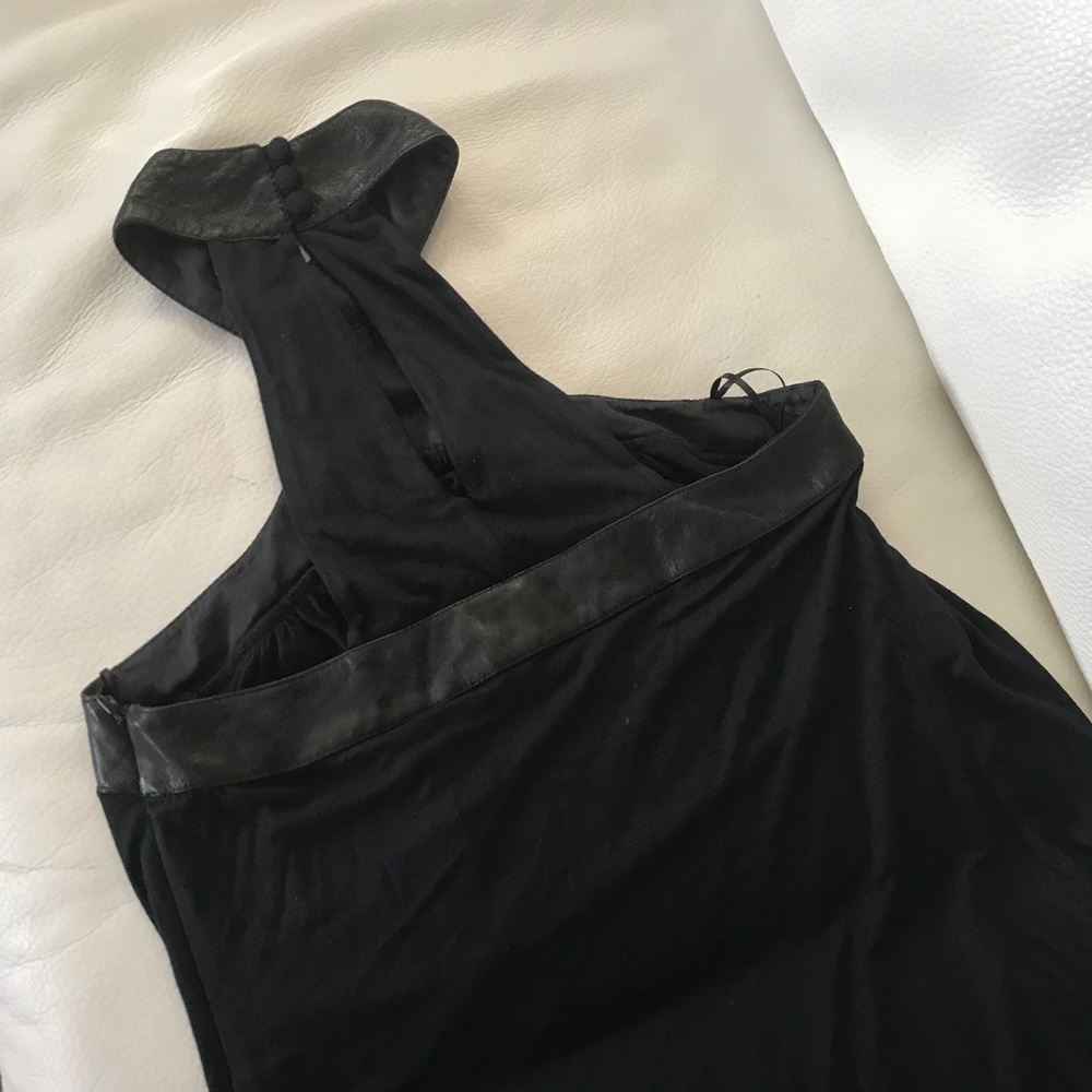 Black dress- real leather